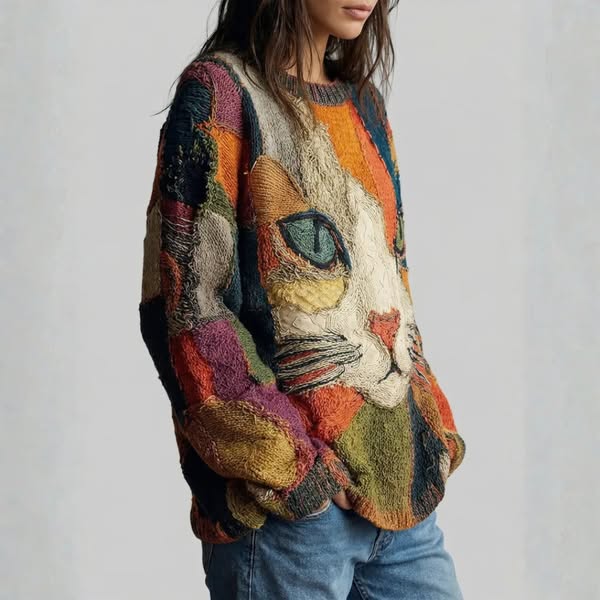 Pull Artistique "Chat Mignon"